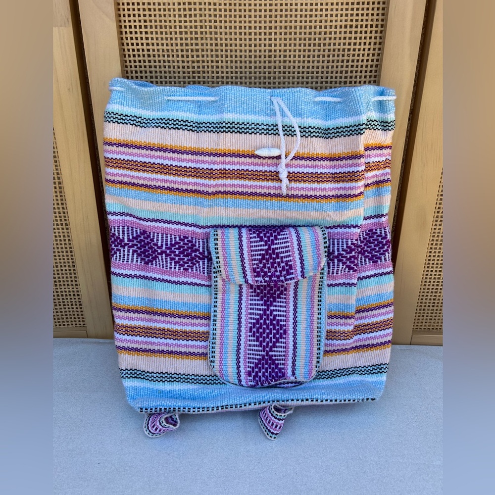 Drawstring/Toggle Woven Backpack - image 5